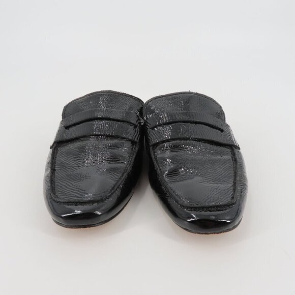 Dolce Vita Womens 8.5 Shiny Black Leather Upper Slip On Slide Loafer Flats - Picture 3 of 11